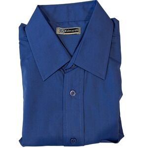 NEW Edwards Men's Short Sleeve Work‎ Shirt Medium Blue Cotton Blend